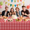 4 Pcs Red Plaid Tablecloth Plastic Red and White Checkered