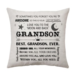 Aconesong Grandson Reminder Gifts Grandson Cushion Cover Cushion Case Throw Pillow Cover Gift for Grandson Idea Birthday Gifts Inspirational Decoration 45 x 45 cm (Grandson)