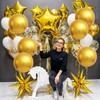 6Pcs Gold Round Foil Balloons,Giant 4D Round Ball Mylar Balloons