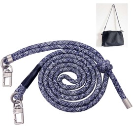 LOTMIAI Paracord Bag Strap Crossbody Replacement Handmade Adjustable Shoulder Bag Strap for Street Style Bag Canvas Bag, Blue White, 30"-59"