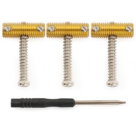 Musiclily Ultra Full Solid Brass Knurled Threaded Vintage Saddles for Fender Tele Style Electric Guitar, Nickel Screw (Set of 3)