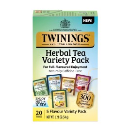 Twinings Herbal Tea Variety Pack 20 Count 6 Packs Assorted Teas for Every Mood