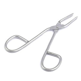 G.S EYEBROW TWEEZER STAINLESS STEEL SCISSORS SHAPED SLANT TIP TWEEZER CLIP