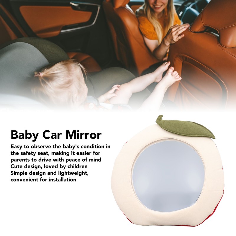 Baby Car Mirror Cute Cartoon Super Soft Fabric Acrylic Car