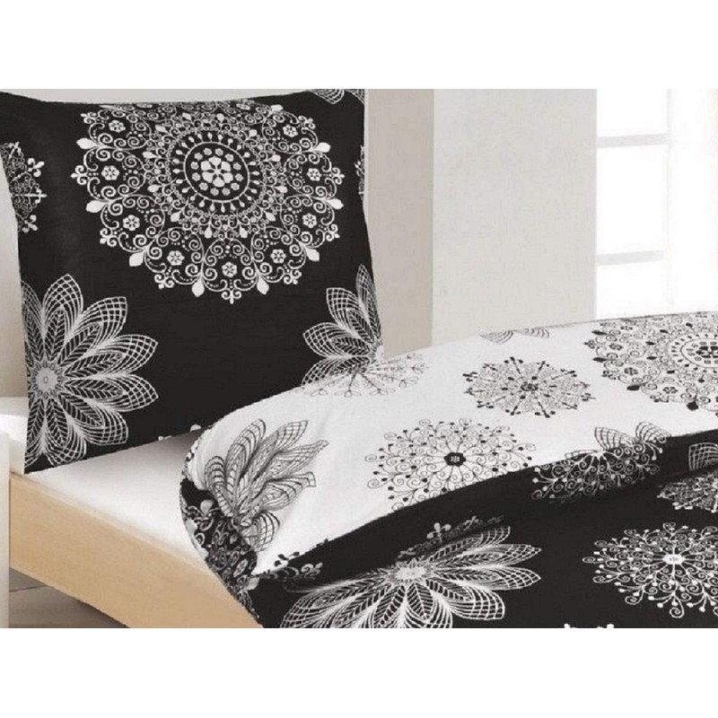 Protex 2-Piece Reversible Bed Linen Cotton Renforce Black White 135
