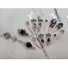 Black+Pink Handmade Nail Tips ✨ - Short C Curve Coffin