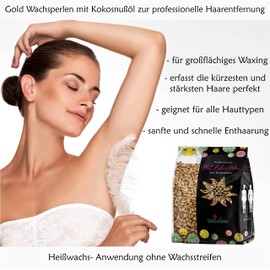 Dermawax 500 g Gold Waxing Beads, Professional Hot Wax Beads for Hair Removal, Use without Fleece Strips, Suitable for All Skin Types and Perfect for the Shortest and Strongest Hair