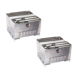 Sterno Foldable Stove - Portable Camping Stove for Outdoor Cooking, Easy-to-Assemble Outdoor Cooking Stove - Outdoor Stove for Camping, Picnics, Tailgating, & Emergencies - Pack of 2, Silver