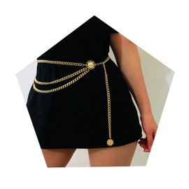 Aluinn Coin Pendant Belly Chain Boho Gold Waist Chain Fashion Body Chain Jewelry for Women