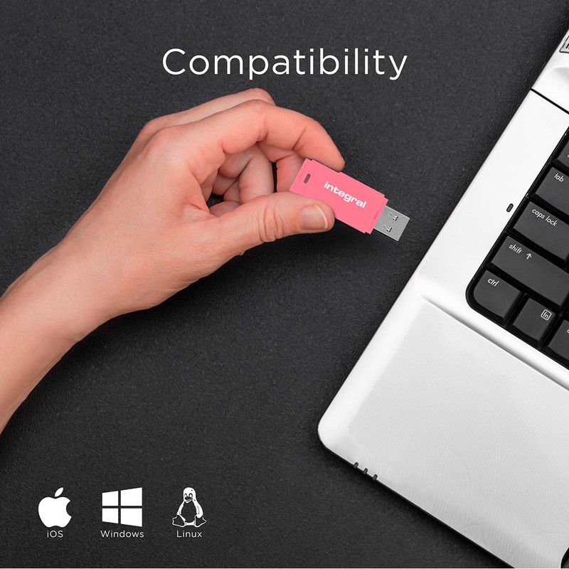 Integral 32GB Neon USB 2.0 Flash Drive 5-Pack (Black/Pink/Yellow/Orange/Blue)