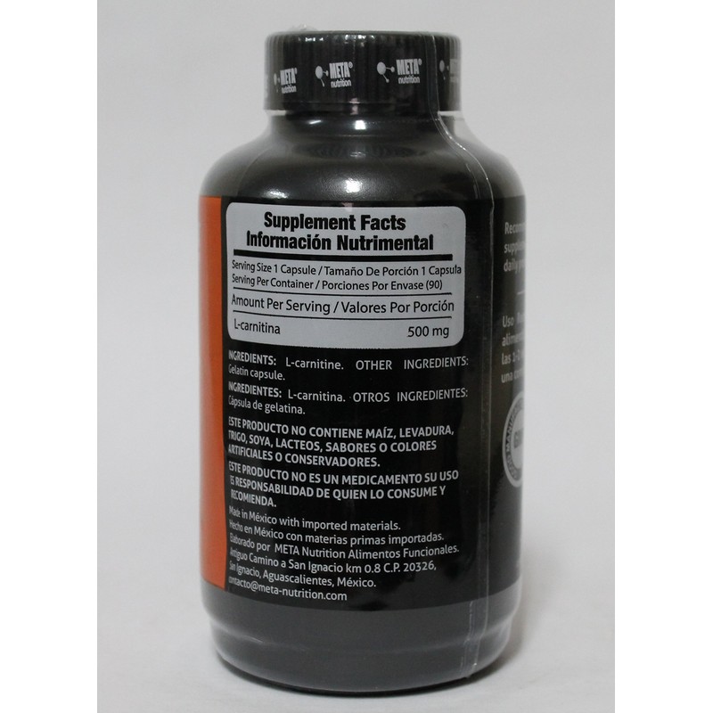 Meta Nutrition Mezcla de Proteínas y Aminoácidos L- Carnitina, 500