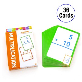 BAZIC Multiplication Flash Cards, Numbers Elementary Math Flashcards Game at School, Problem Solving (36/Pack), 1-Pack
