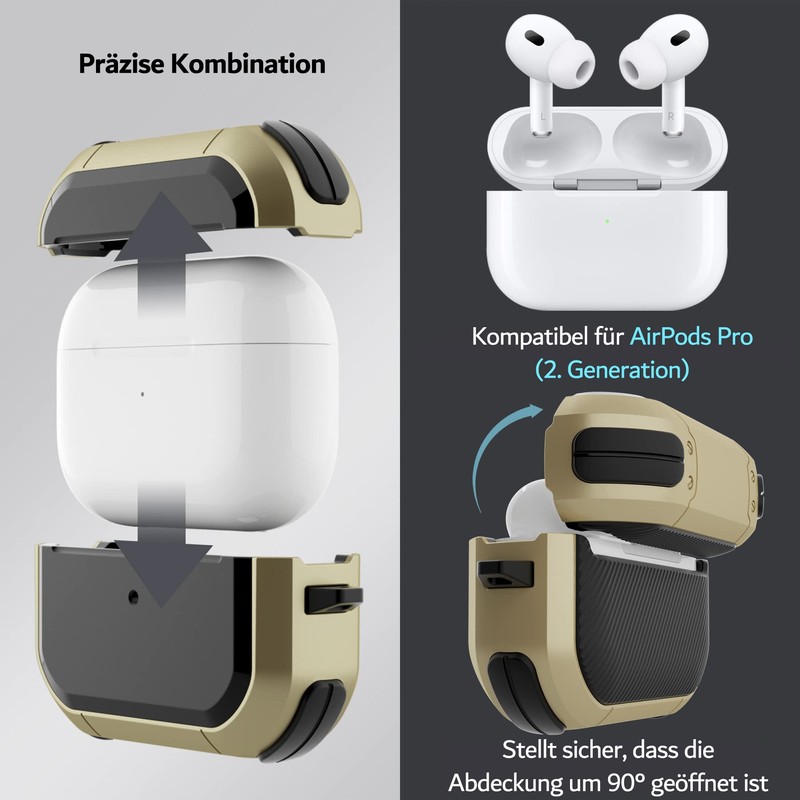 PZOZ Case for AirPods Pro 2nd Generation,PC and TPU Protective