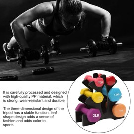 Gaeirt 3 Tier Dumbbell Rack, Durable Support Frame for Dumbbells 20kg Load Bearing Tree Shape Organizer Bracket for Home Gym Space‑saving Design