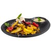 APS 85075 Nero Melamine Plate with Integrated Dip Bowl, Serving
