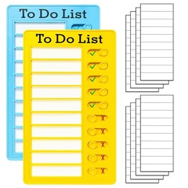 2 Piece Chores Chart for Kids - Reusable Chore List, Removable Checklist Board, Portable to Do List Visual Schedule for Multiple Kids,My Chores Slider Chart