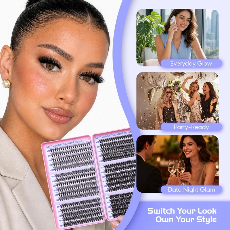 Lash Clusters Kit Individual Lash Extensions with Bond and Seal