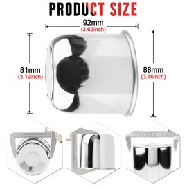 RhinoTuning 4 PCS 3.19 in Carbon Steel Wheel Center Caps for 3.19 in / 81 mm Trailer Truck Rim Center Holes, Chrome Push Through Hub Caps 3.62 in Hight