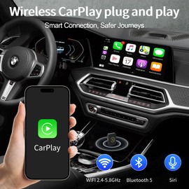 Wireless CarPlay Adapter UK - No Delay Bluetooth 5.0 Mini Dongle, USB-C/Type-C Plug-and-Play, Converts Wired to Wireless CarPlay, Easy control of Siri and calls etc. Compatibility with iOS 10+