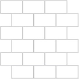 24-Pack of 8 x 8" Wallpaper Tiles in White Subway Design for Kitchen Backsplash. Peel and Stick Renter Friendly Backsplash. Self Stick Paper Wall Tiles for Your Home