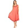 Sakkas 1051 Everyday Essentials Caftan Cover Up - Coral/Black -