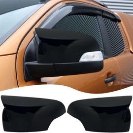 MUXEE Rear View Mirror Cover, for Ford Ranger 2019 2020 2021 2022 2023 - Bright Black Turn Signal Housing Cover Accessories（with Turn Signal Cutout）