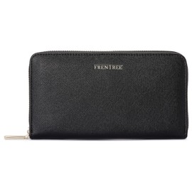 Frentree Women's Wallet for Smartphones, Wallet with 16 Card Slots, Zip Security Compartment and RFID Protection, Raven black, Classic