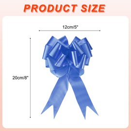 MECCANIXITY 10pcs 5 Inch Large Pull Bow Big Gift Wrapping Bows Ribbon Dark Blue for Wedding Car Baskets Presents Christmas Bow