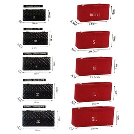 Lckaey Purse Organizer Insert for Classic Flap maxi bags Shaper Purse Insert - Premium Handbag Felt Organizer 2009red-XL