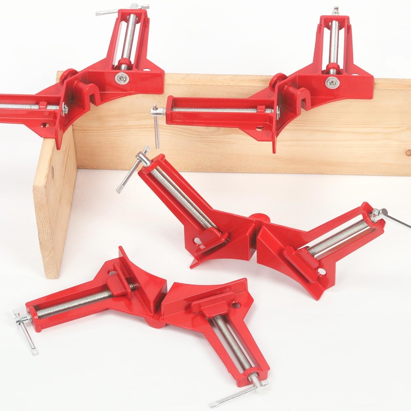 Swpeet 4Pcs 3" Aluminum Alloy Red 90 Degree Right Angle