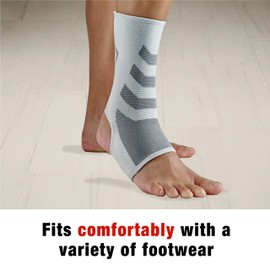 ACE Compression Ankle Support, Gray, 1 Count