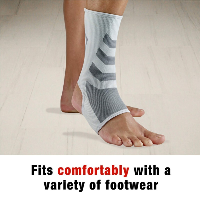 ACE Compression Ankle Support, Gray, 1 Count