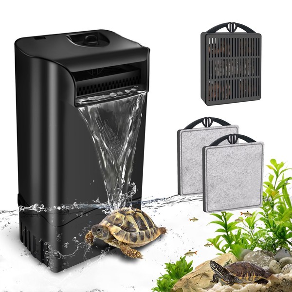 GOZILLA 148GPH Turtle Tank Filter 8W Adjustable Water Flow, Aquarium