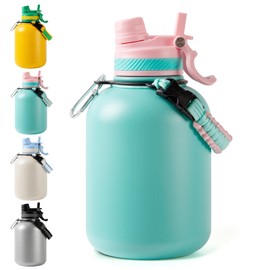 Stainless Steel Water Bottle with Spout Lid, 50oz/1500ml Water Jug