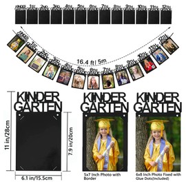 5x7 Graduation Photo Banner for 2022 Graduation Party Decorations Kindergarten to 12th Grade Graduation Party Photo Display K-12 Picture Banner for High School College Graduation Party Supplies TD114