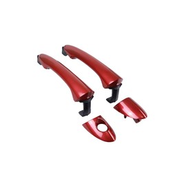 HUYILUN0104 Red 1 Lot 4 Doors Exterior Handle Outer Door Handle Compatible with Hyundai Sonata 2011 2012 2013 2014