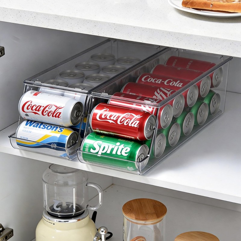 BIINONE Extra Long and Enlarged Soda Can Dispenser with Lid