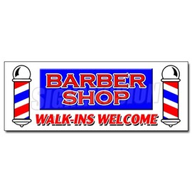 12" Barber Shop Walk-INS Welcome Decal Sticker Men Women Coloring Manicure