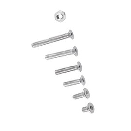 250pcs M2 Screw Kit, Hex Socket Head Cap Screws with Nuts and Bolts, M2 x 4mm 6mm/8mm/10mm/12mm/16mm (Flat Head)