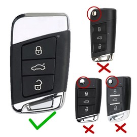 Happyit Zinc Alloy Car Key Case Cover for Volkswagen VW Tiguan Jetta Passat Magotan Golf CC Arteon Atlas Skoda Kodiaq Superb (3 Buttons, Silver)