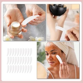 Abatelenguas de Plástico para Aplicar Crema Facial 100 Piezas, Herramientas de Maquillaje Facial y Cuidado Piel para Aplicación Uniforme en Skincare