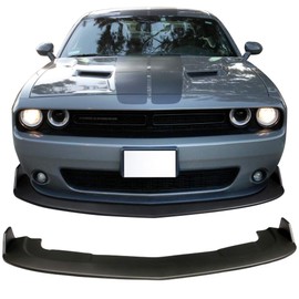 Front Bumper Lip Compatible With 2015-2019 Dodge Challenger SXT | Matte Black PP Front Lip Splitters Chin Spoiler Polypropylene by IKON MOTORSPORTS | 2016 2017 2018