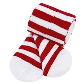 Century Star Baby Tights Toddler For Girls Solid Knit Socks Soft Cotton Infant Leggings Warm Stockings Newborn Pants, Red and White Stripes, 6-8 Years