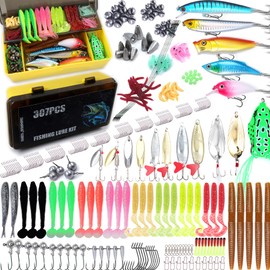 EXAURAFELIS Fishing Gear Fishing Lures 307pcs All-in-one Tackle Box Minnow Crankbait Spinnerbaits VIB Jigs Hooks Paddle swimbaits Frog Lure Spoon Sinking Lure for Bass Trout Walleye Redfish