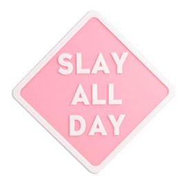 TwoDays Preppy Room Decor Aesthetic, 12"x12" Pink Slay All Day Acrylic Signs, Cute Things for Teen Girls Dorm, Cool Y2k Posters for Bedroom, Preppy Stuff.