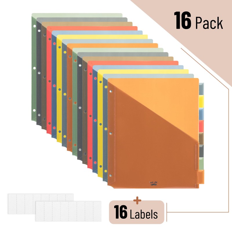 Mr. Pen- Binder Dividers with Pockets and Tabs, 16 Pack,