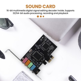 Internal Sound Card for Ahvqevn 5.1 with Low Profile Bracket, 3D Stereo PCI-E, 8738 Chip, 32/64 Bit Sound Card PCI