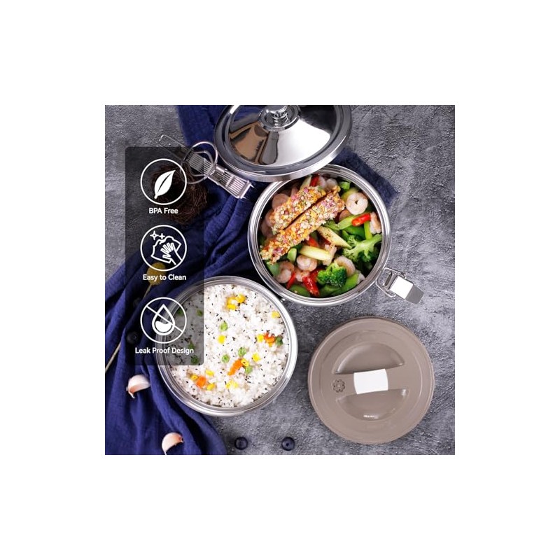 GOLDEN KEY 120 oz Stainless Steel Stackable Lunch Box for