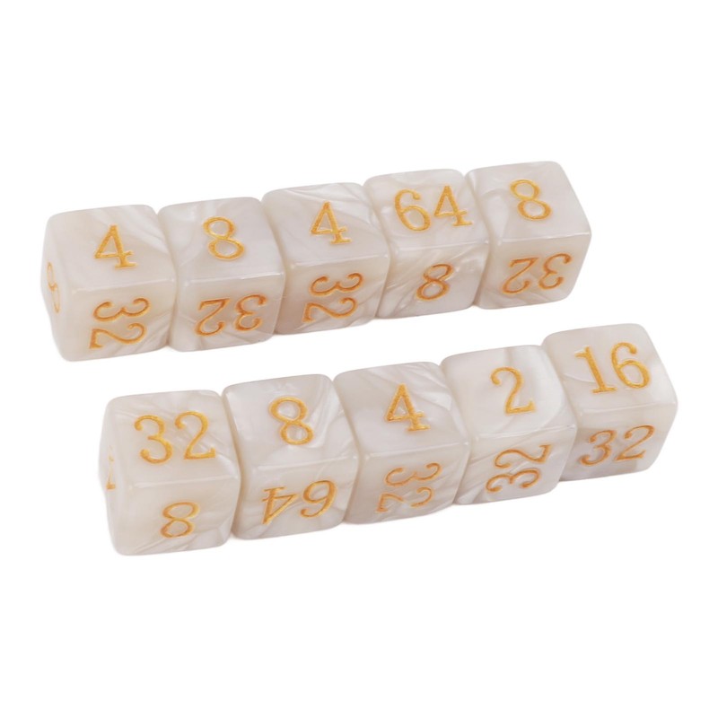 30PCS Number Dice Six Sided Multiples of 2 Number Plastic
