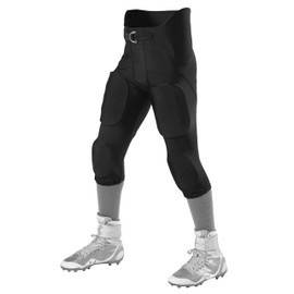 Alleson Athletic Youth Integrated Football Pant, Black, Large